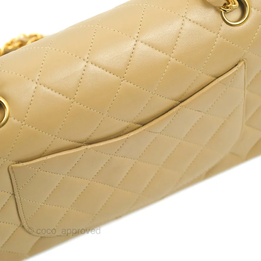 Chanel Classic Vintage Small Flap Dark Beige Lambskin 24K Gold Hardware