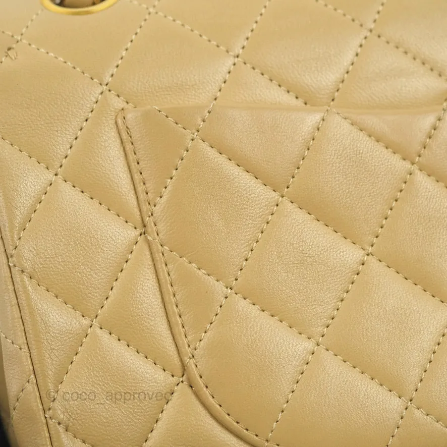 Chanel Classic Vintage Small Flap Dark Beige Lambskin 24K Gold Hardware