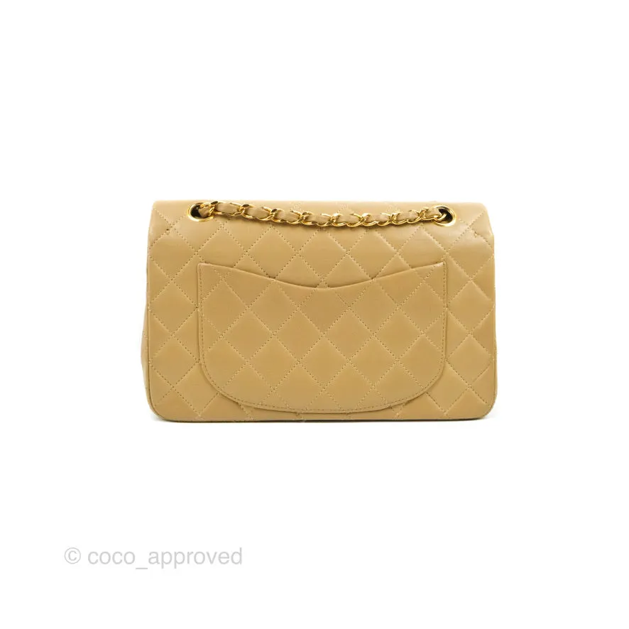Chanel Classic Vintage Small Flap Dark Beige Lambskin 24K Gold Hardware
