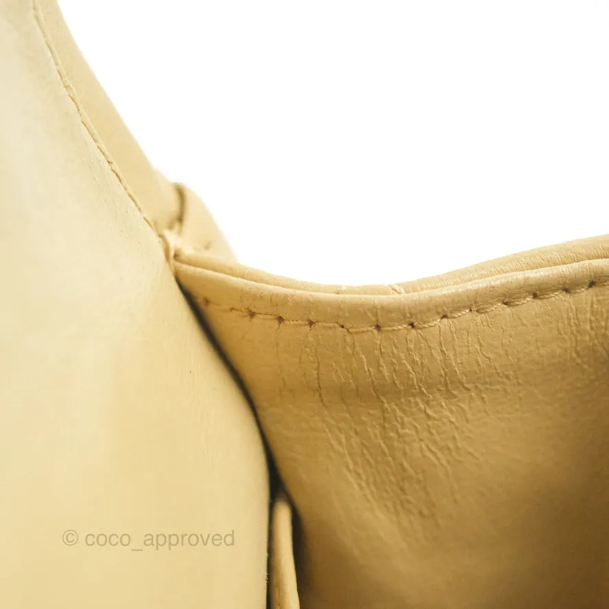Chanel Classic Vintage Small Flap Dark Beige Lambskin 24K Gold Hardware