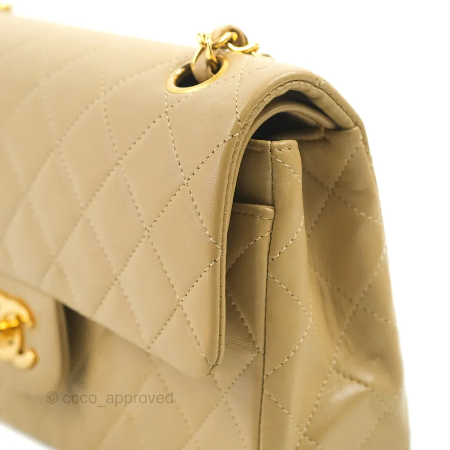 Chanel Classic Vintage Small Flap Dark Beige Lambskin 24K Gold Hardware