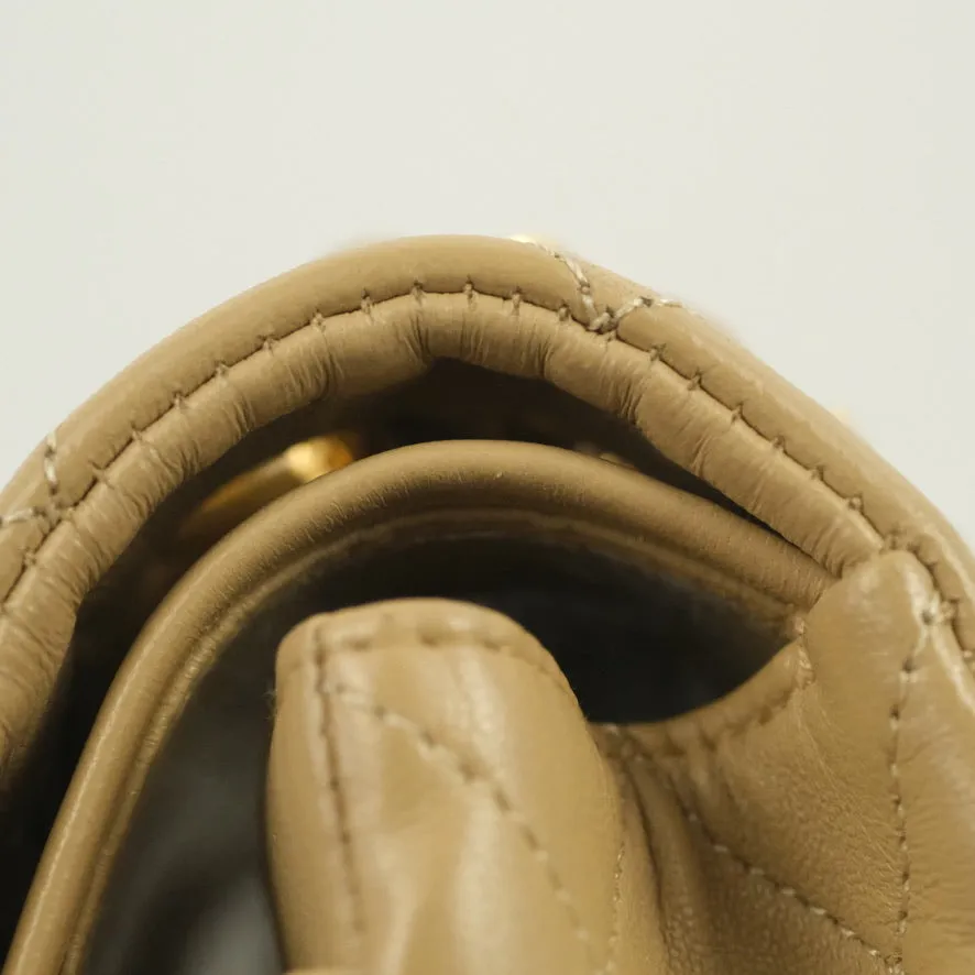 Chanel Classic Vintage Small Flap Dark Beige Lambskin 24K Gold Hardware