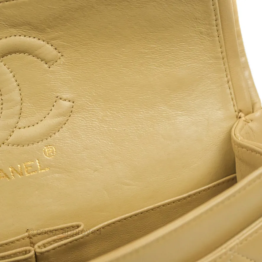 Chanel Classic Vintage Small Flap Dark Beige Lambskin 24K Gold Hardware