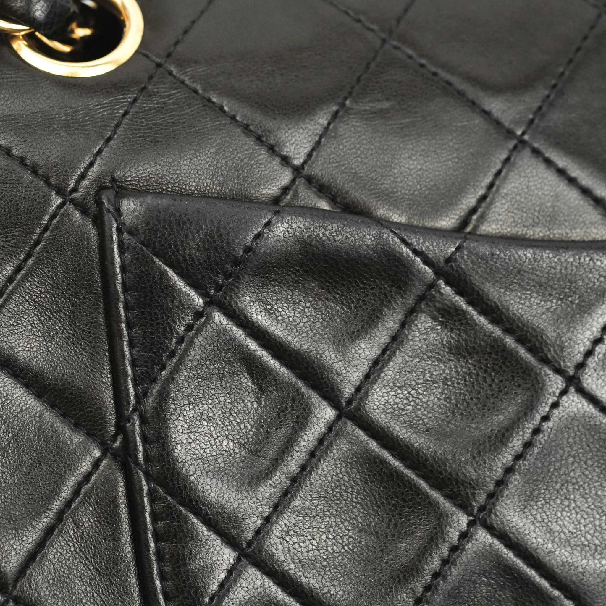Chanel Classic Vintage Small S/M Flap Dark Brown Lambskin 24K Gold Hardware