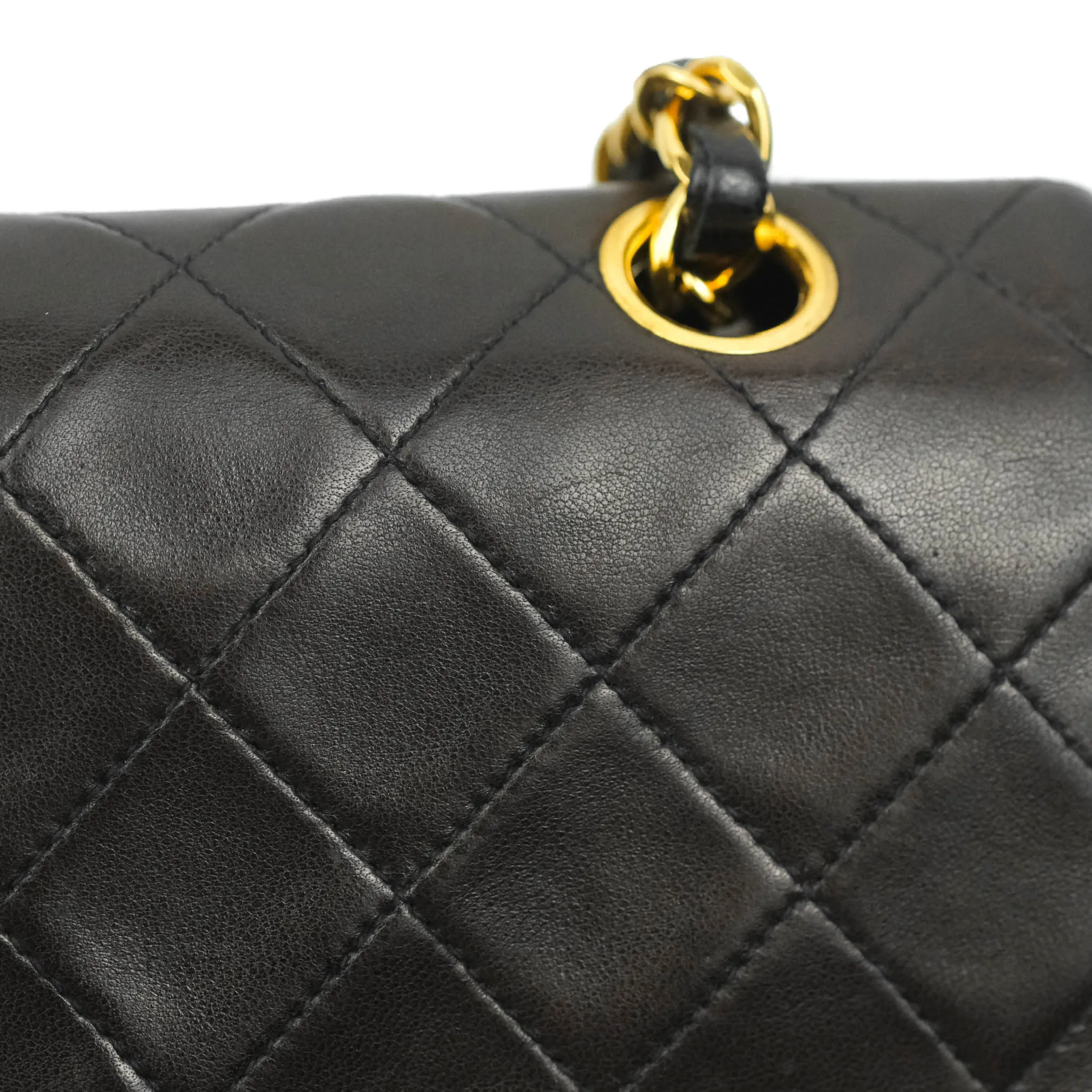 Chanel Classic Vintage Small S/M Flap Dark Brown Lambskin 24K Gold Hardware