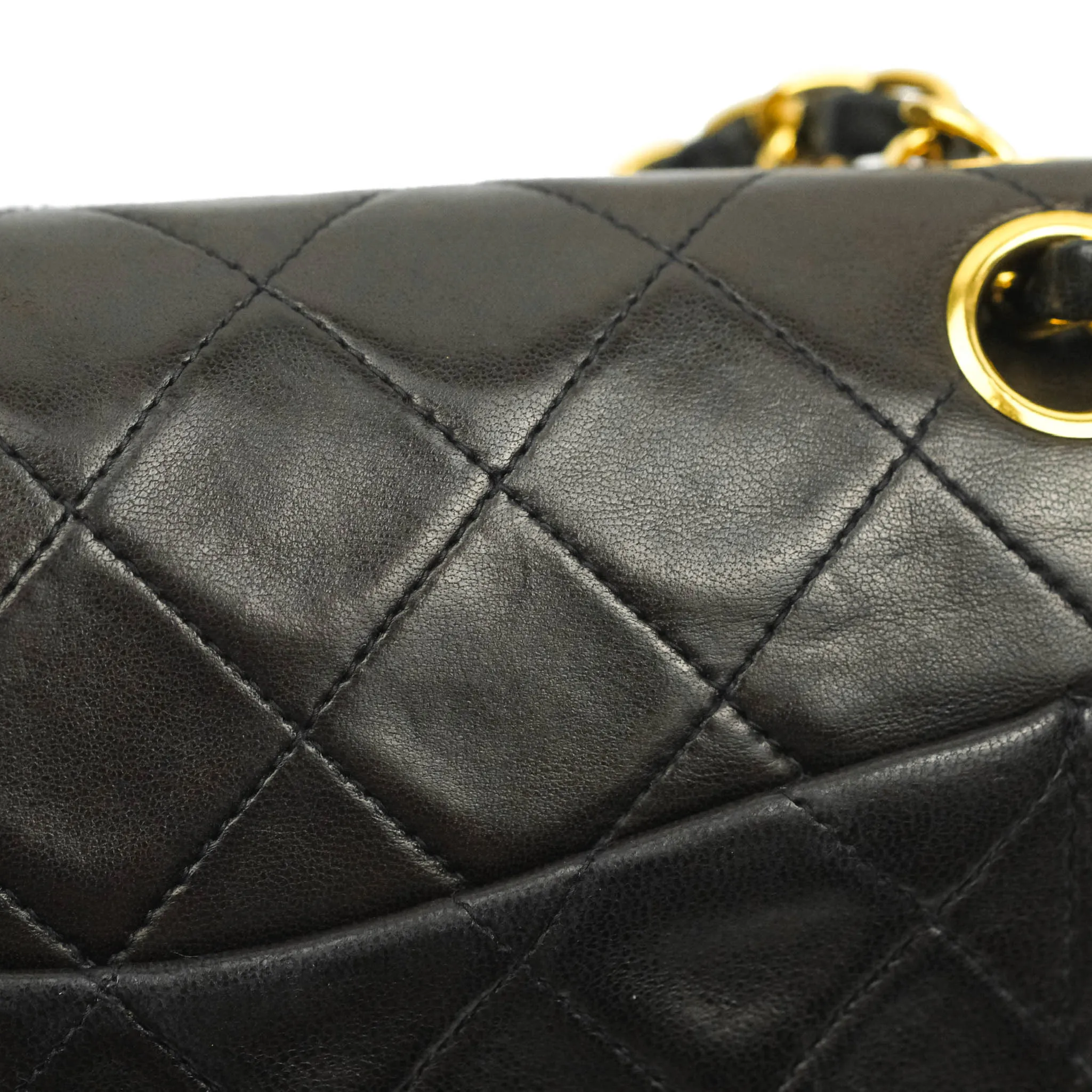 Chanel Classic Vintage Small S/M Flap Dark Brown Lambskin 24K Gold Hardware
