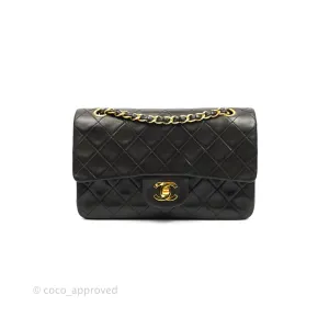 Chanel Classic Vintage Small S/M Flap Dark Brown Lambskin 24K Gold Hardware