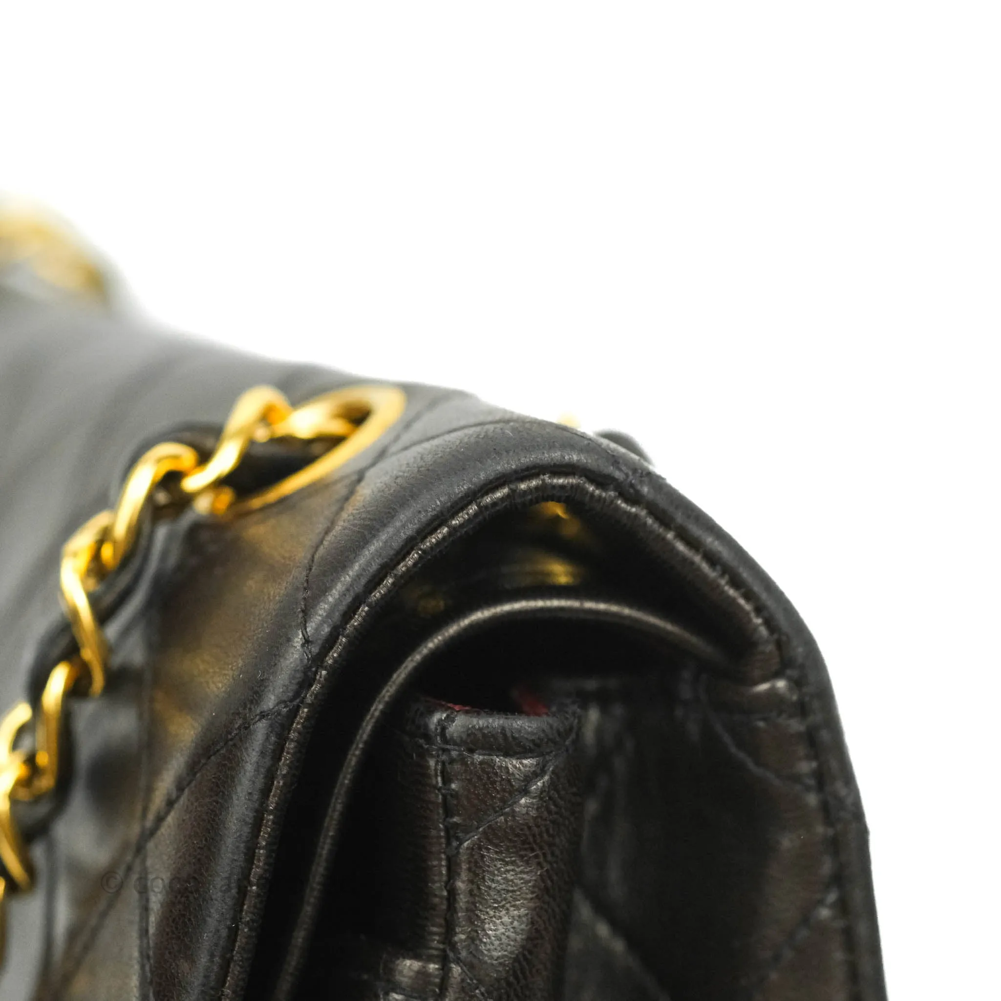 Chanel Classic Vintage Small S/M Flap Dark Brown Lambskin 24K Gold Hardware