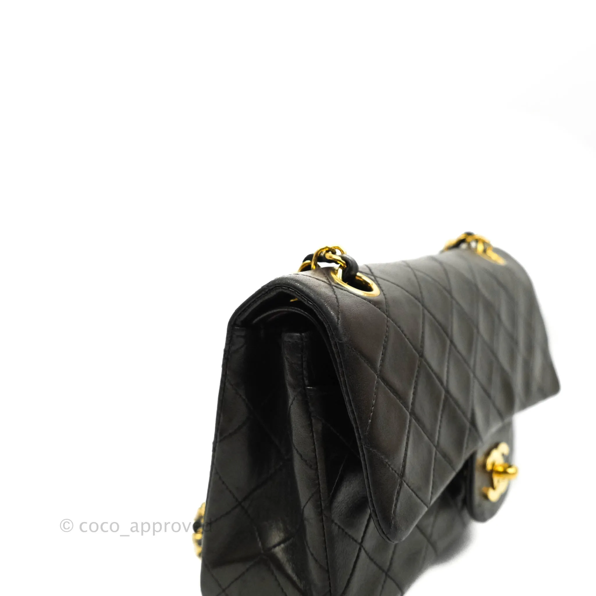 Chanel Classic Vintage Small S/M Flap Dark Brown Lambskin 24K Gold Hardware
