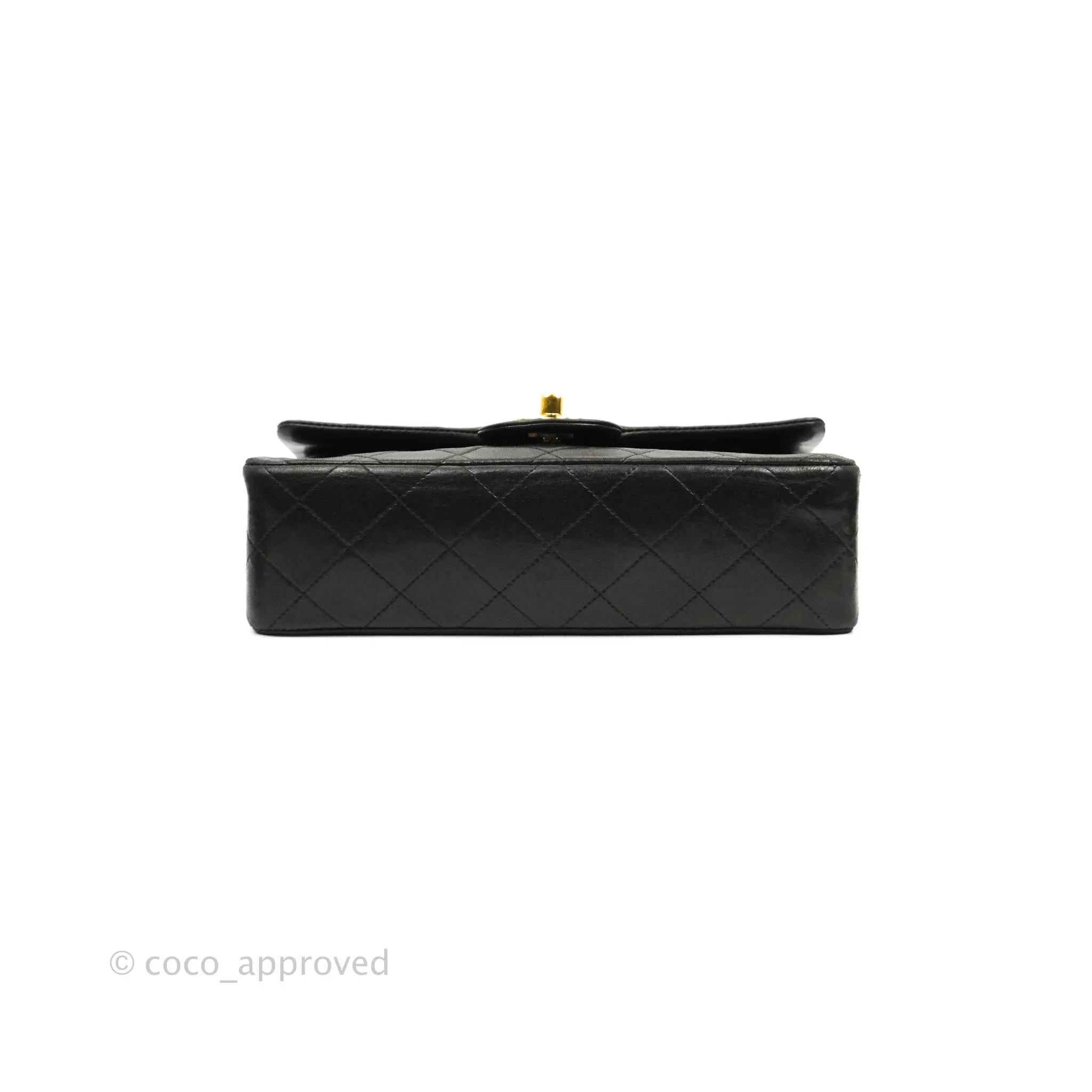 Chanel Classic Vintage Small S/M Flap Dark Brown Lambskin 24K Gold Hardware