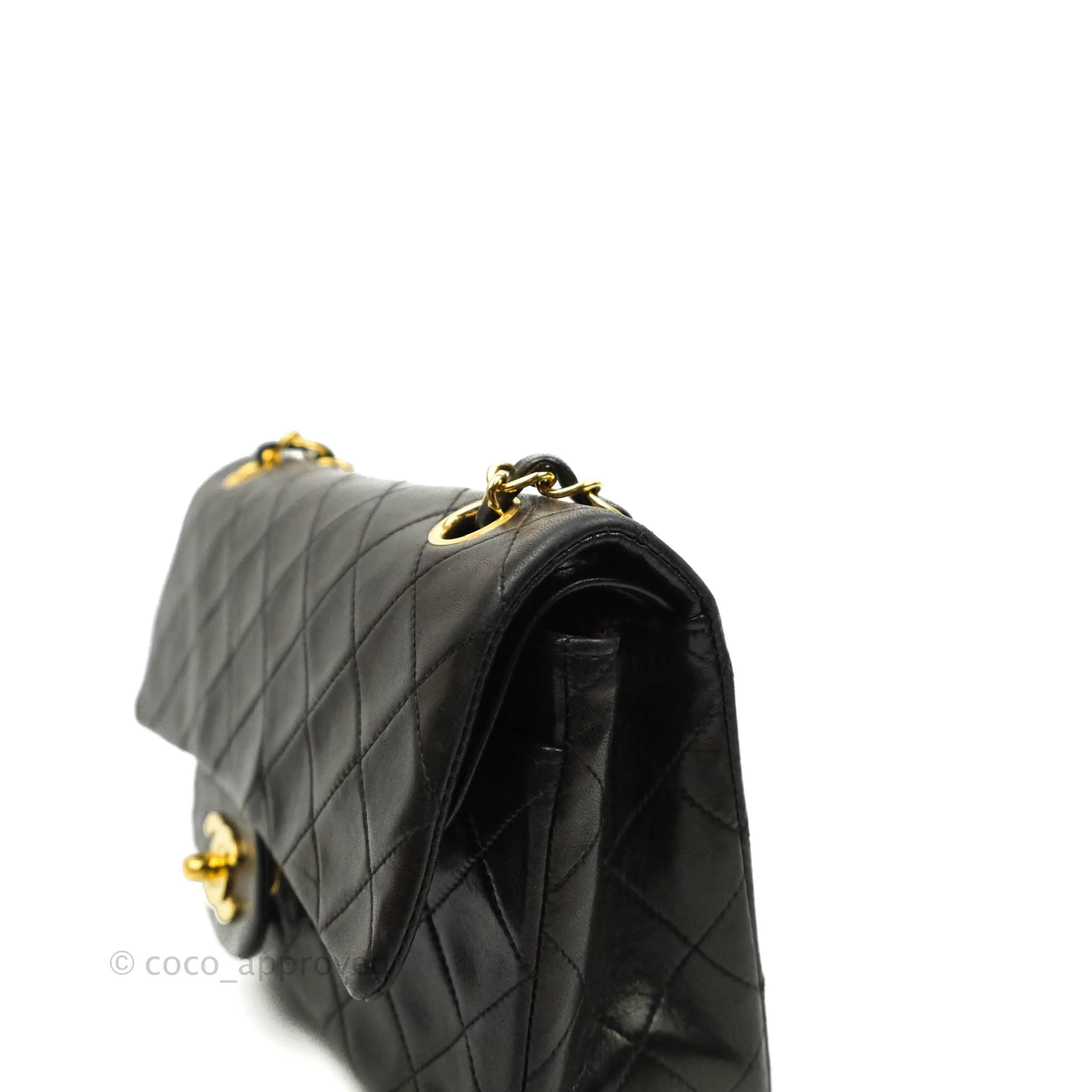 Chanel Classic Vintage Small S/M Flap Dark Brown Lambskin 24K Gold Hardware