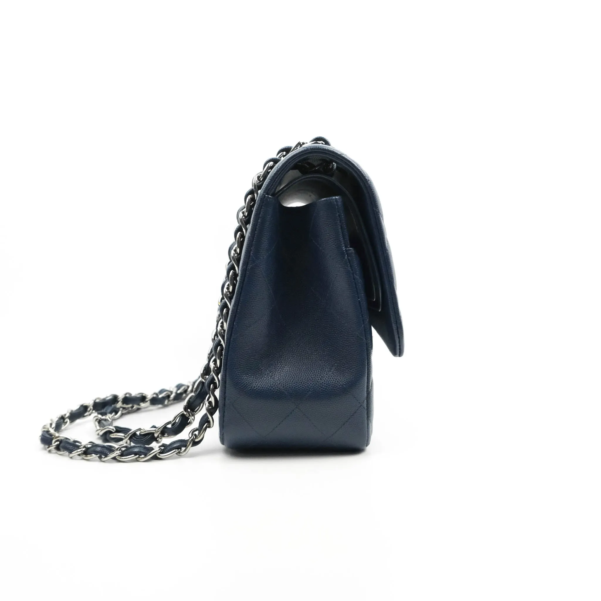 Chanel Jumbo Double Flap Navy Caviar Silver Hardware⁣⁣