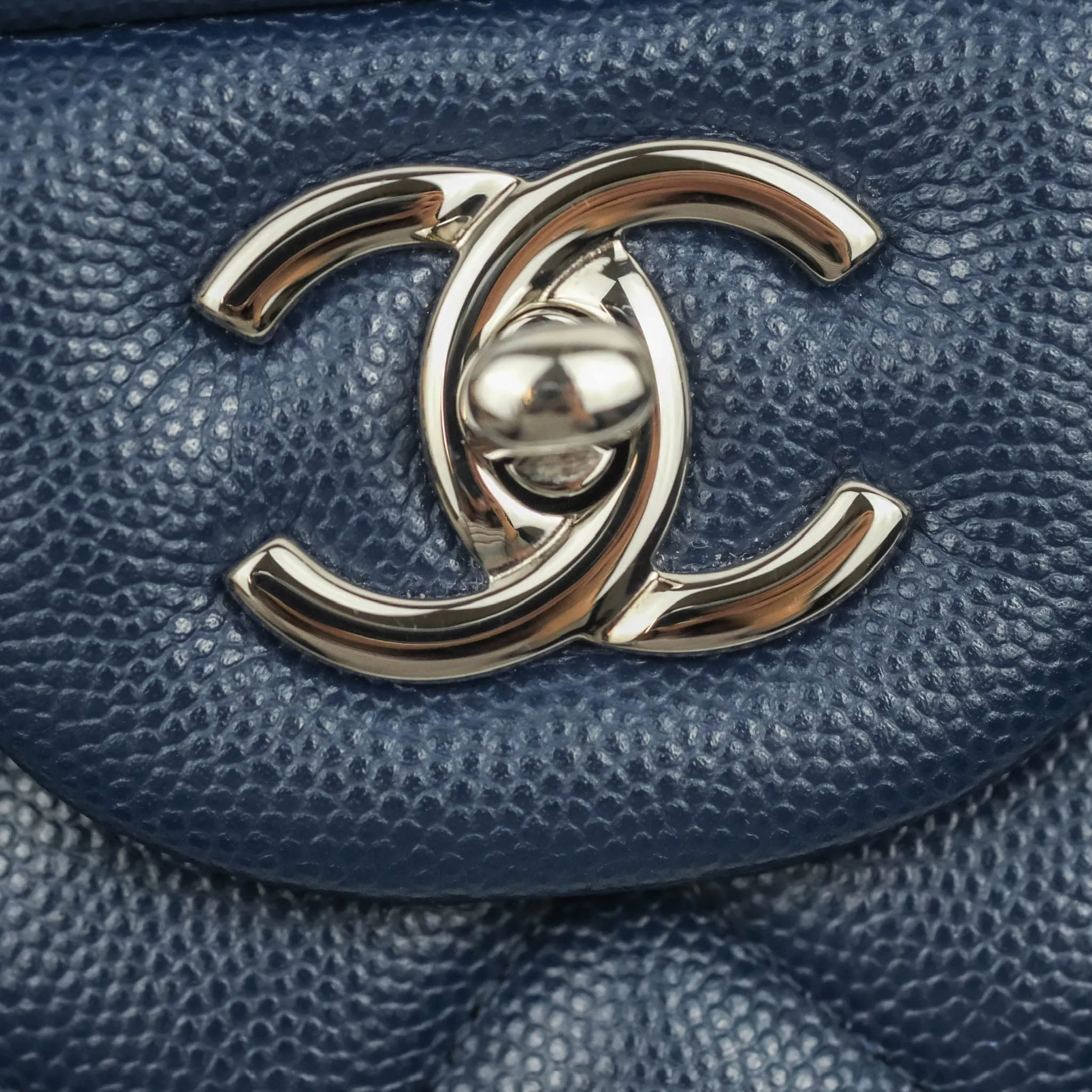 Chanel Jumbo Double Flap Navy Caviar Silver Hardware⁣⁣
