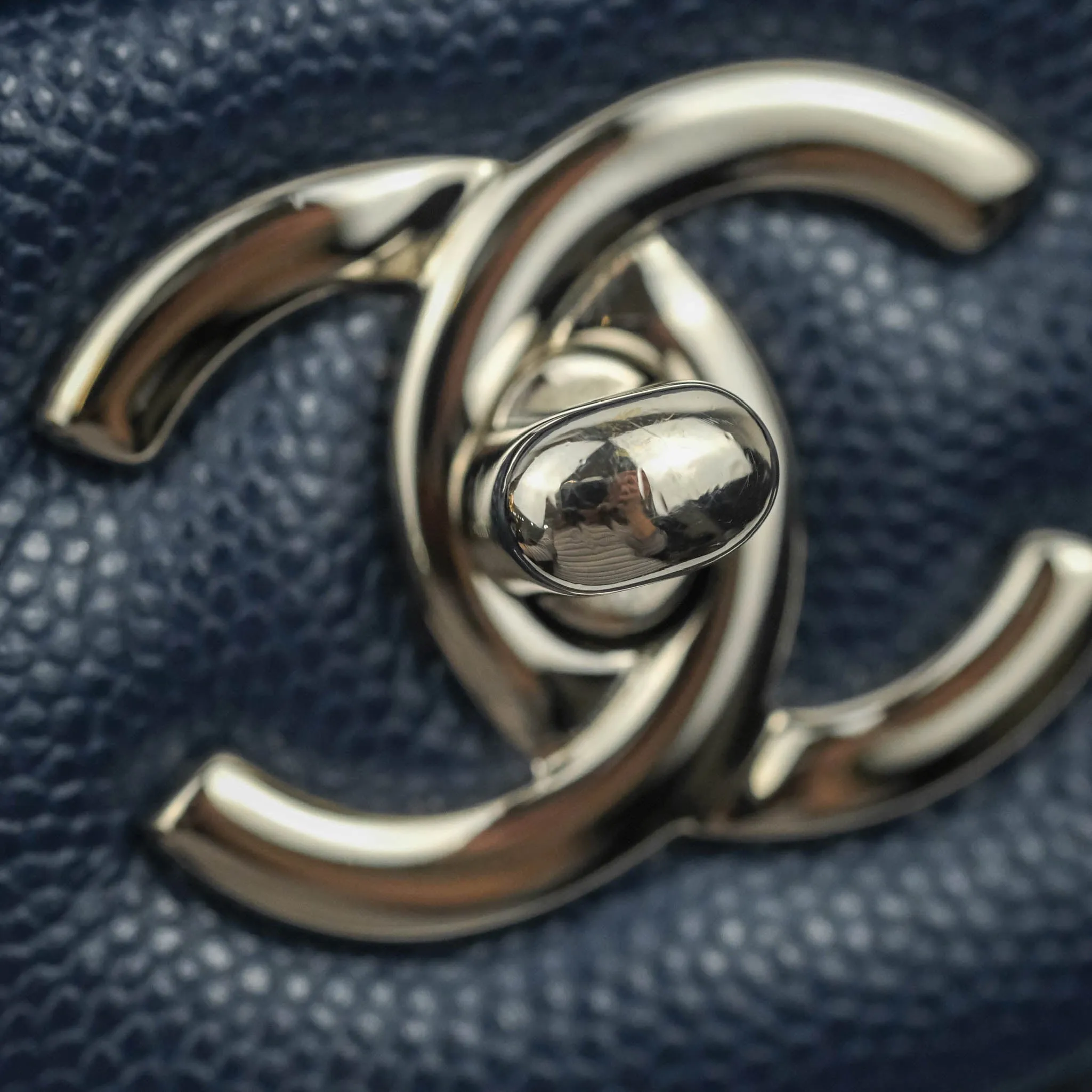 Chanel Jumbo Double Flap Navy Caviar Silver Hardware⁣⁣