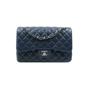 Chanel Jumbo Double Flap Navy Caviar Silver Hardware⁣⁣