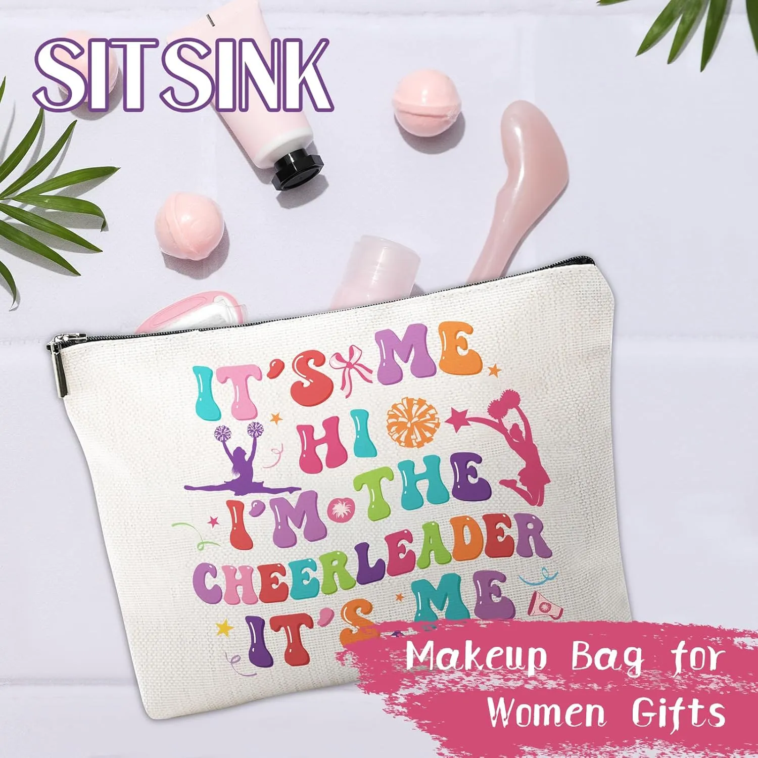 Cheerleader Gifts Cheer Bag - Cheer Stuff Bags for Cheerleader, Cheerleading Stuff Cheerleaders Gifts Makeup Bags for Girls, Cheer Gifts for Team, Cheer Bags Christmas Gifts for Cheerleaders