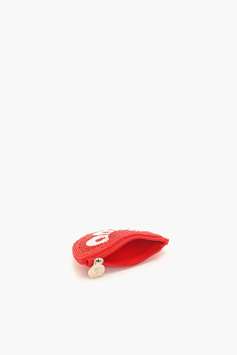 Citrus Splash Beaded Pouch - Red
