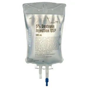 Dextrose 5% for Injection 500ml IV Bag, 24/cs, Baxter