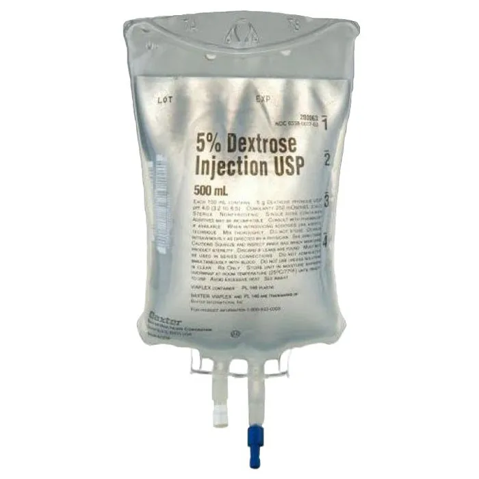 Dextrose 5% for Injection 500ml IV Bag, 24/cs, Baxter