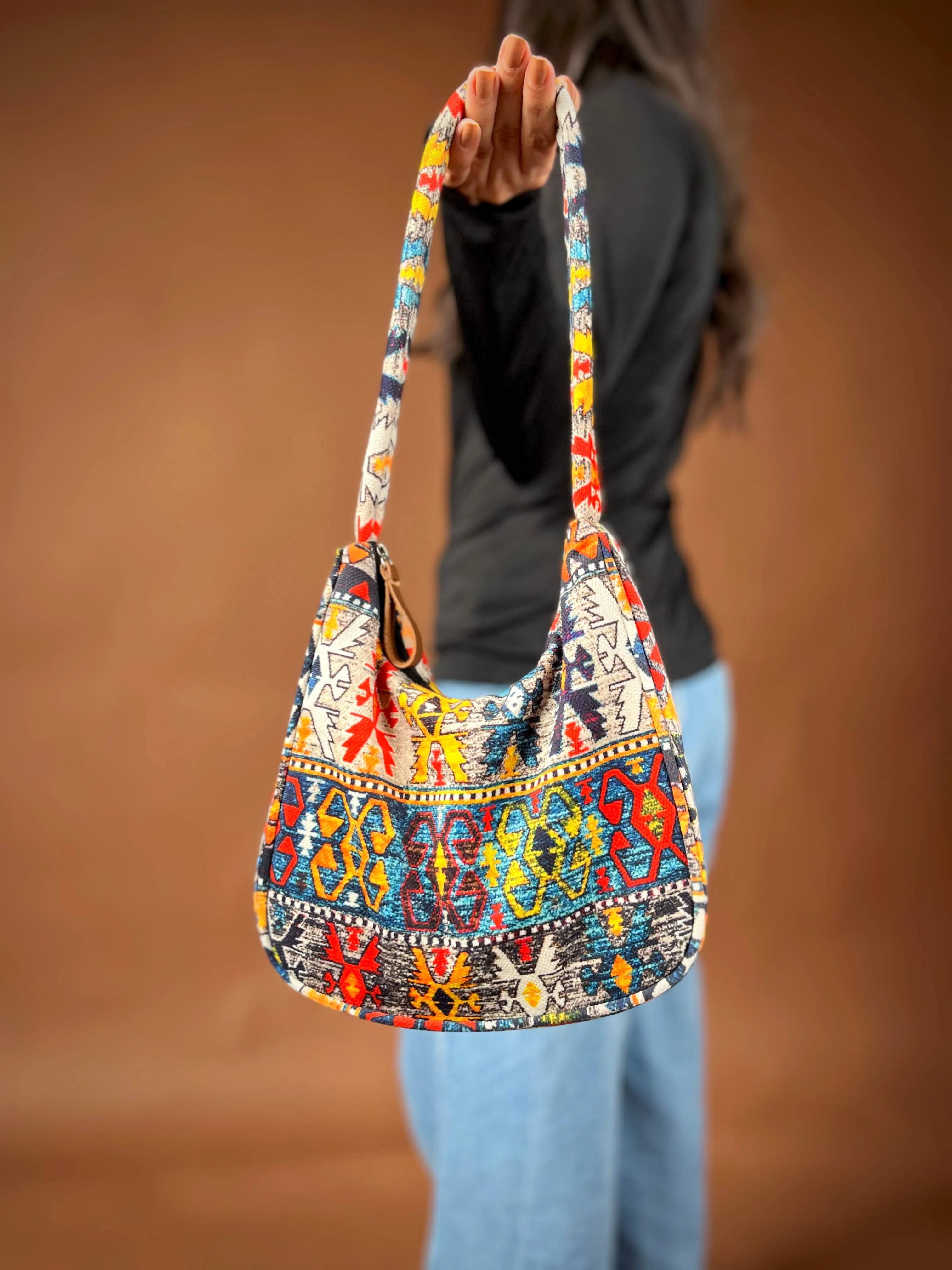 Dofre Elle Shoulder Bag - Orange Pattern
