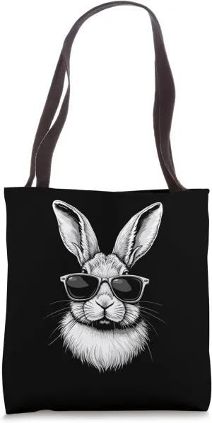 Easter Monochrome Rabbit Tote Bag