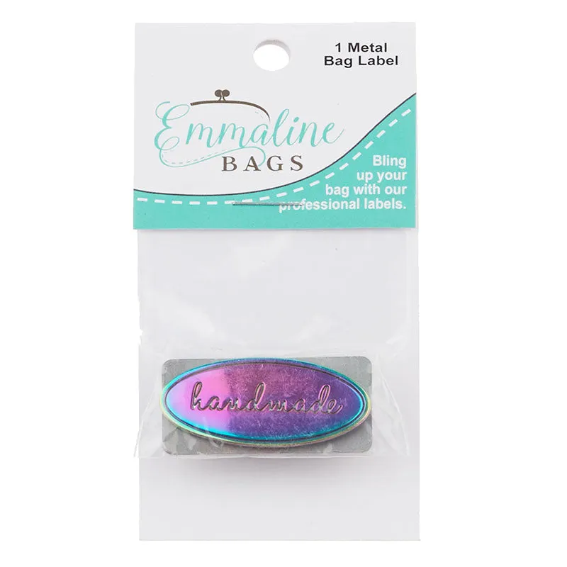 Emmaline Oval Handmade Bag Label - Rainbow