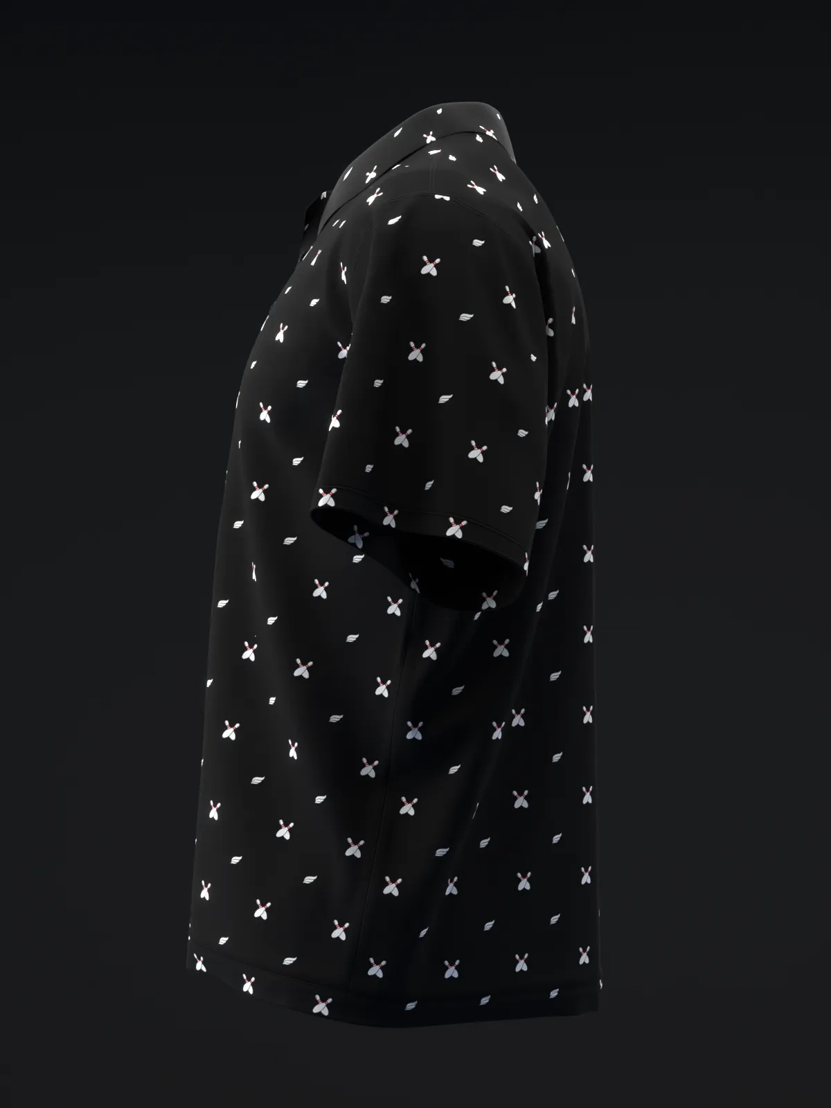 FAIRWAYS - BOWLING PINS - BLACK - BOWLING POLO