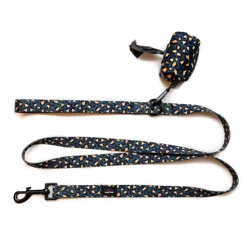 Funk the Dog Poo Bag Dispenser Pouch | Leopard Green & Gold