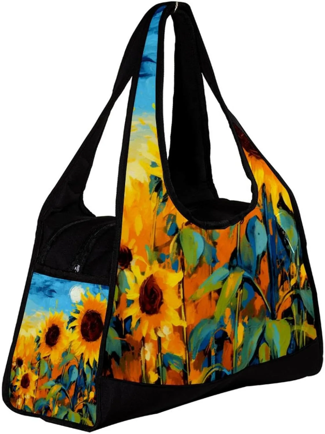 Gym Bags for Women,Duffle Bag for Travel,Watercolor Field Sunflower,Gym Bag for Men