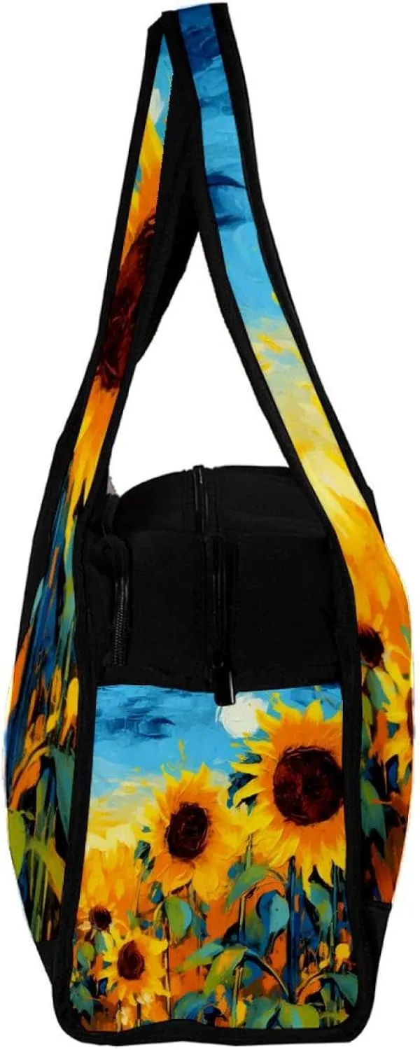 Gym Bags for Women,Duffle Bag for Travel,Watercolor Field Sunflower,Gym Bag for Men