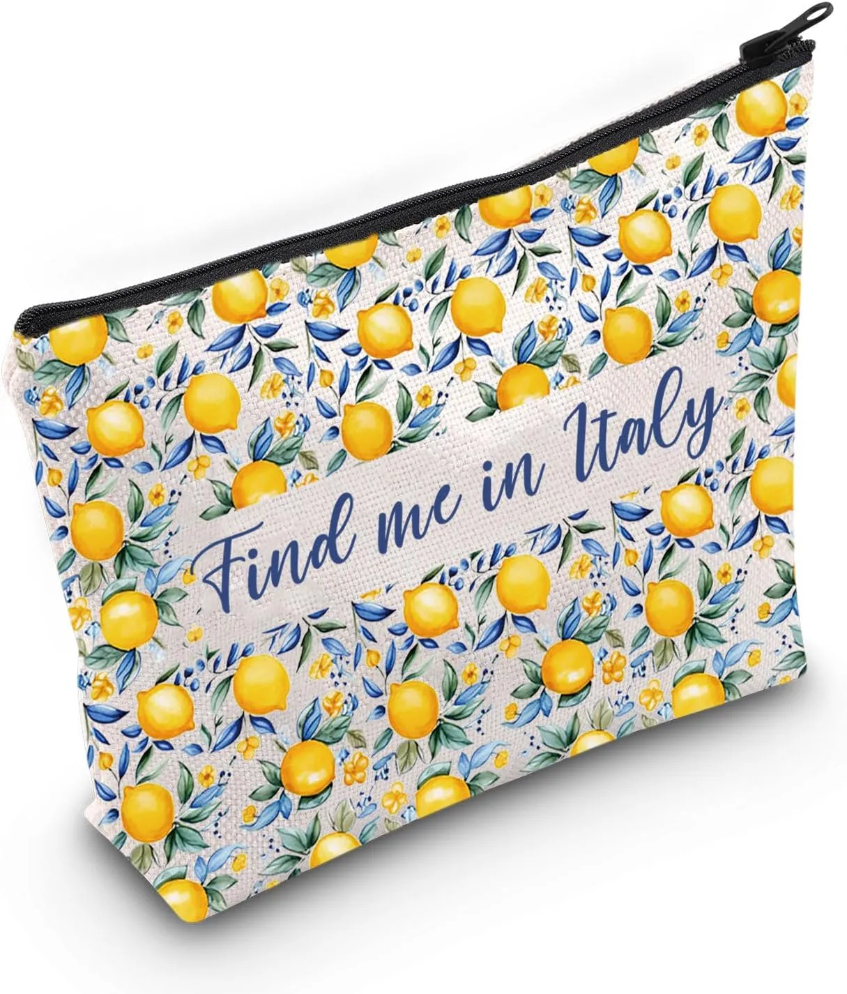 Gzrlyf Italian Lemon Makeup Bag - Amalfi Coast Lemon Themed Gift