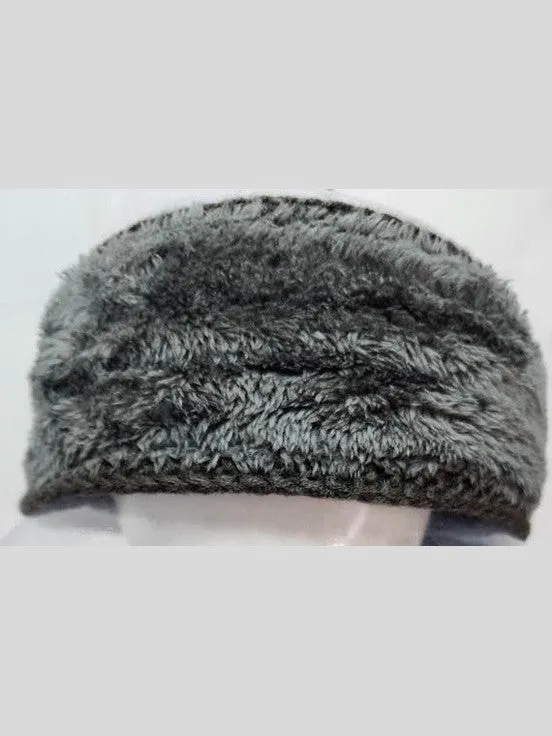 Headband Knitted /Fleece Inside One Size Dark Grey rhbkdg