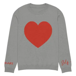 Heart - Knitted crew neck sweater GREY | crew neck knitted sweater