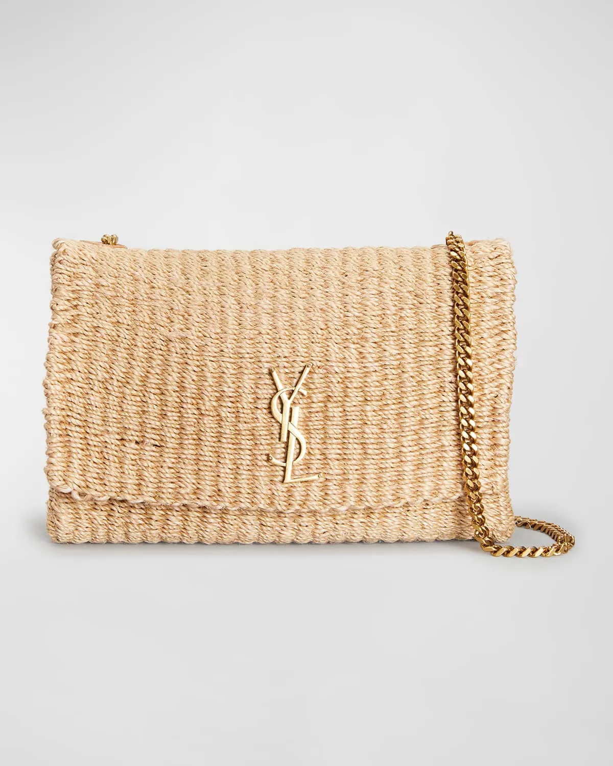 Kate Medium YSL Crossbody Bag in Raffia