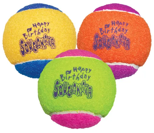 Kong Squeakair Birthday Balls Dog Toy, 3-pack, color varies