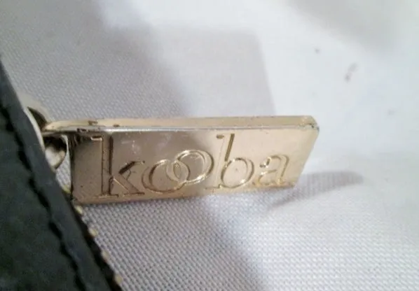 KOOBA soft leather ruched clutch purse evening bag BLACK TIE Bow strappy purse