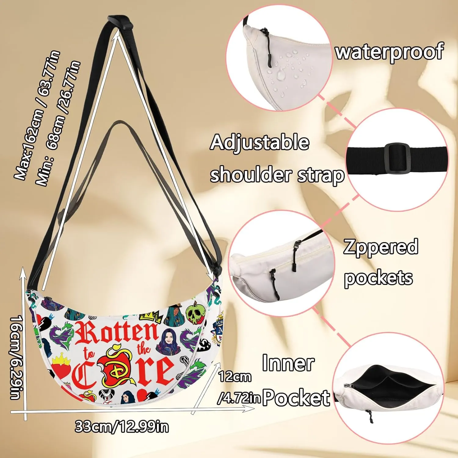 LEVLO Jay Crossbody Bag Carlos Fans Gift Rotten to the Core Mal Shoulder Bag Jay & Mal Movie Merchandise
