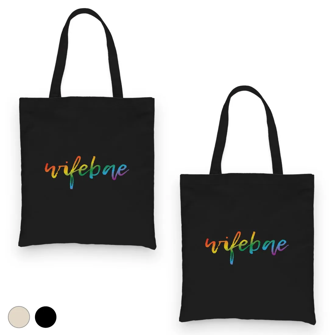 LGBT Wifebae Wifebae Rainbow BFF Matching Canvas Bags