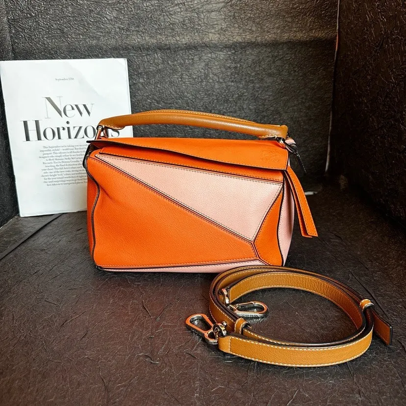 Loewe Puzzle Orange Pink Geometric Bag 24cm