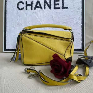 Loewe Puzzle Yellow Leather Shoulder Bag Medium