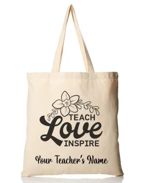Love Inspire Customizable Tote Bag - Teacher's Tote Bags