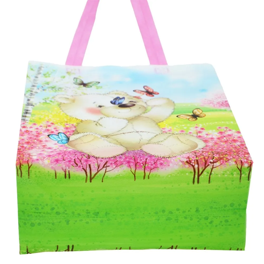 Medium Bear With Butterfly Printed PP Non-Woven Bag