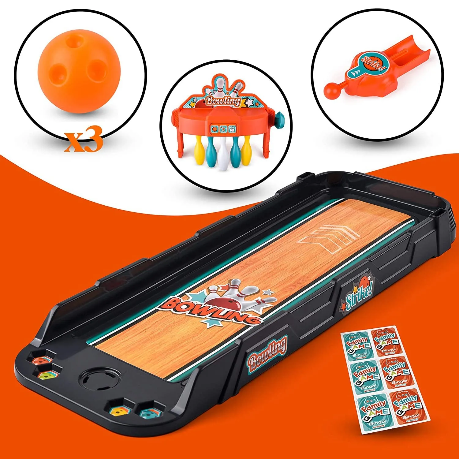 Mini Bowling Game Set Tabletop Practice Toy for Kids