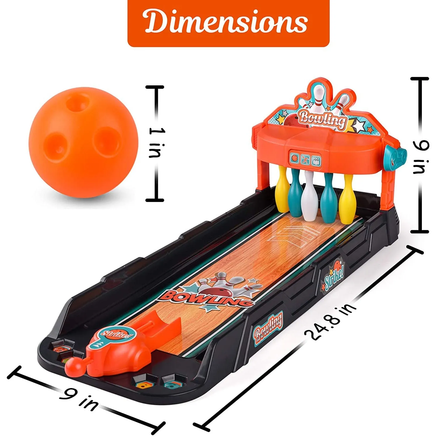Mini Bowling Game Set Tabletop Practice Toy for Kids