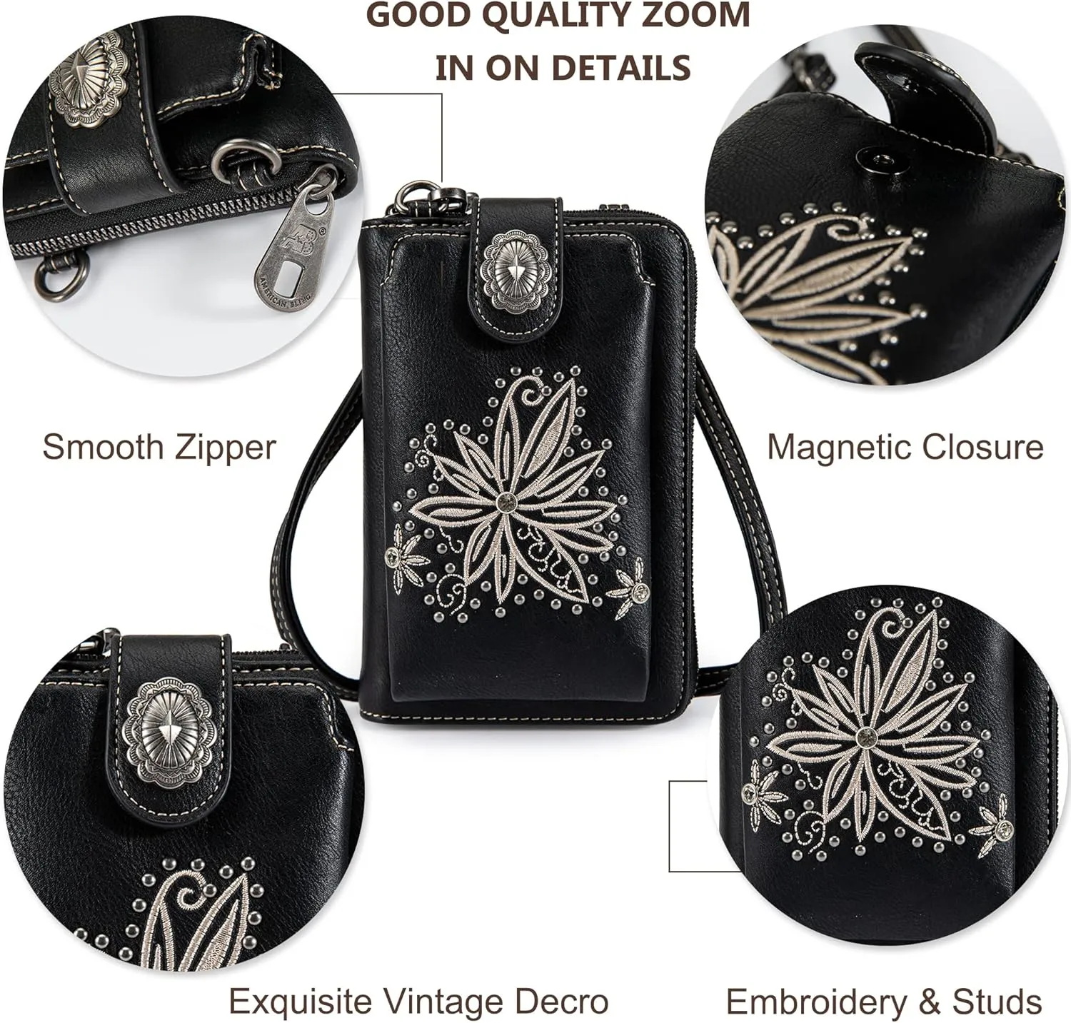 Montana West Small Crossbody Bags for Women Western Handbag with Cash Slots