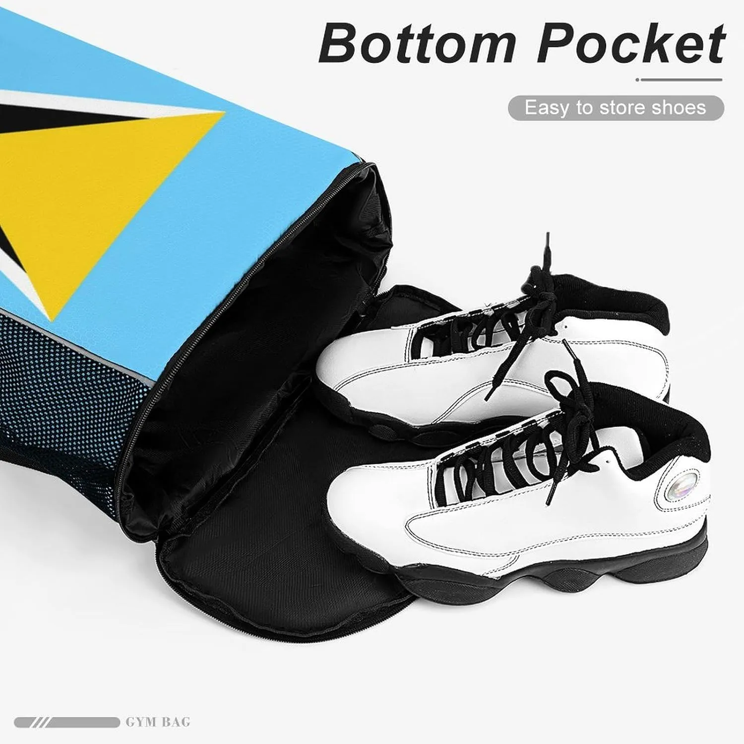 National Flag of Saint Lucia Sports Backpack with Large Mouth Design And Dry Wet Separation for Unisex