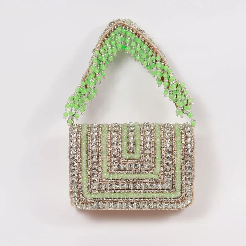 Nysa Gold Embellished Flap over Clutch Bag