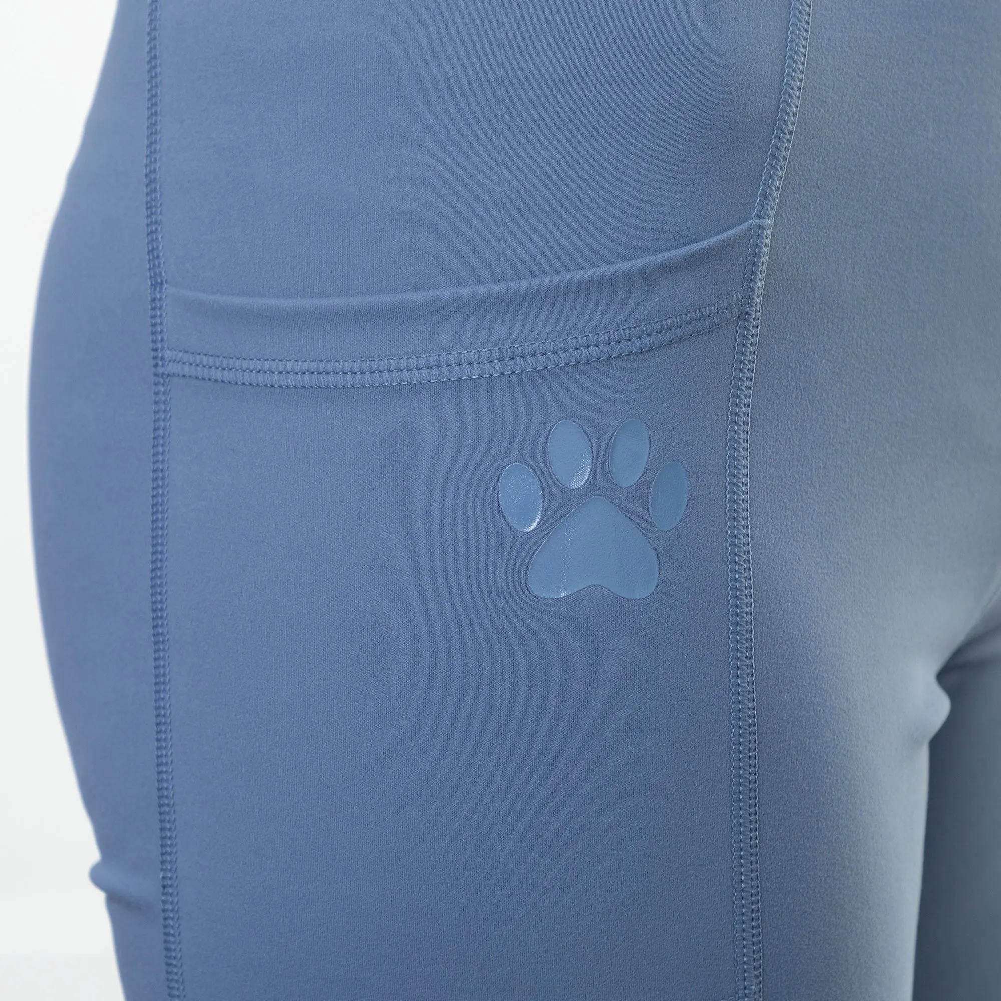 Paw Print Crossover Waist Yoga Pants with Pockets