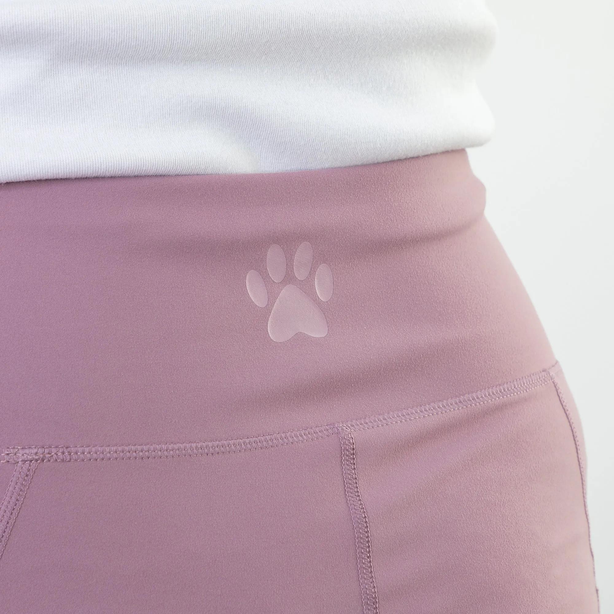 Paw Print Crossover Waist Yoga Pants with Pockets