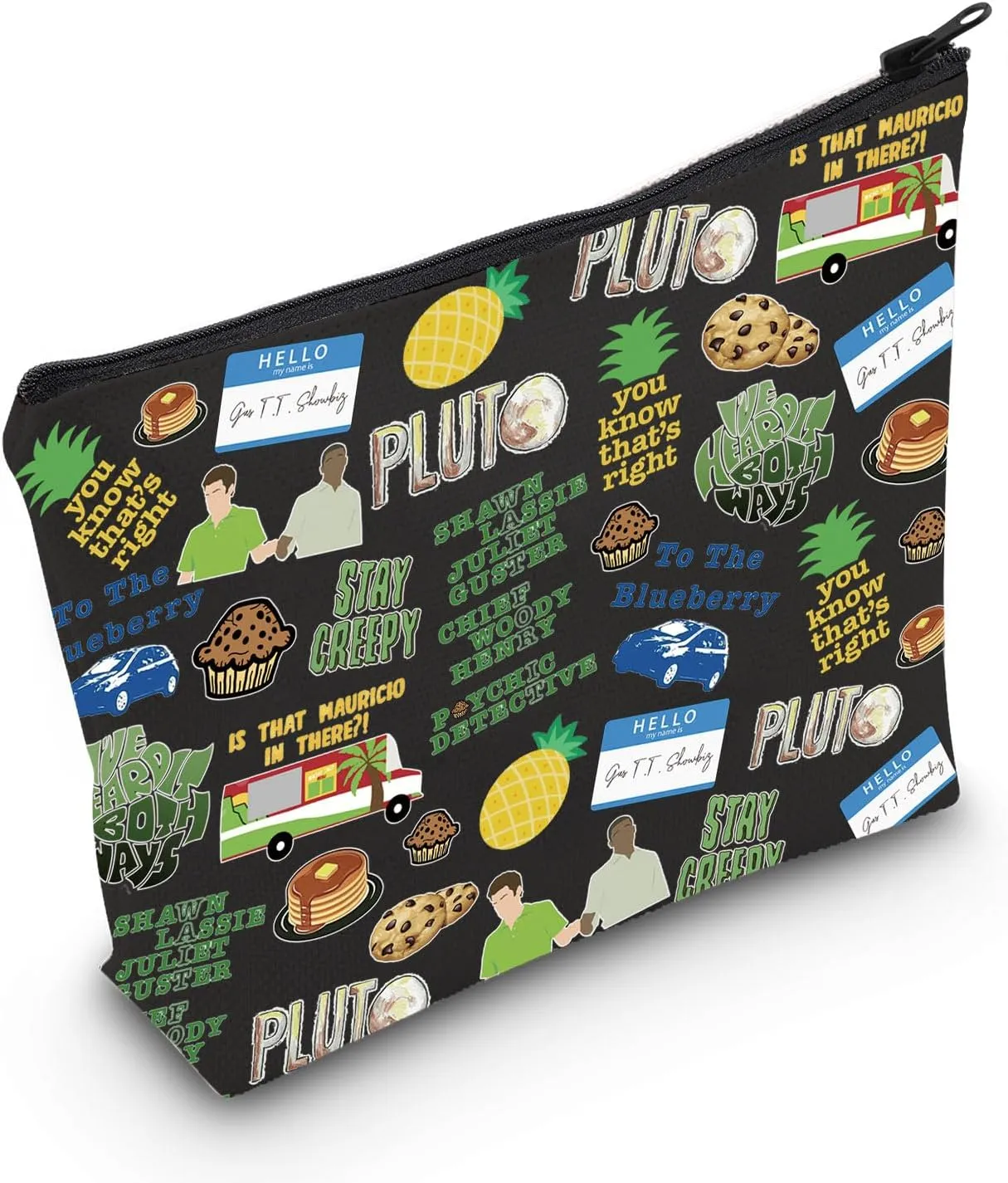 POFULL TV Show Merchandise Pineapple TV Show Fans Makeup Zipper Pouch Bag (PSY-C black Bag)